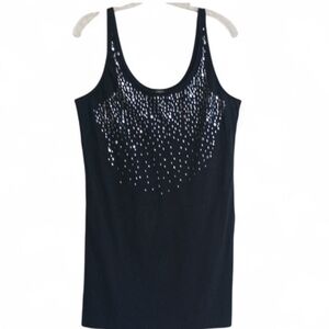 Express Women's Size Large Studded Scoop Neck Tank Top Indiesleeze Black